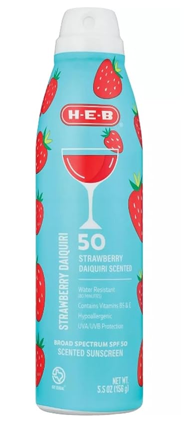 HEB Sunscreen Spray SPF 50 Broad Spectrum 5.5oz - 1 Bottle (Strawberry Daiquiri)