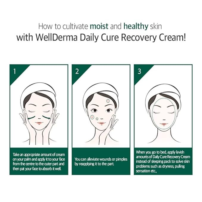 WELLDERMA Daily Care Recovery Cream, 30mL / 1.01 fl.oz – Hydrating & Calming Face Cream with Centella Asiatica, Tea Tree & Panthenol