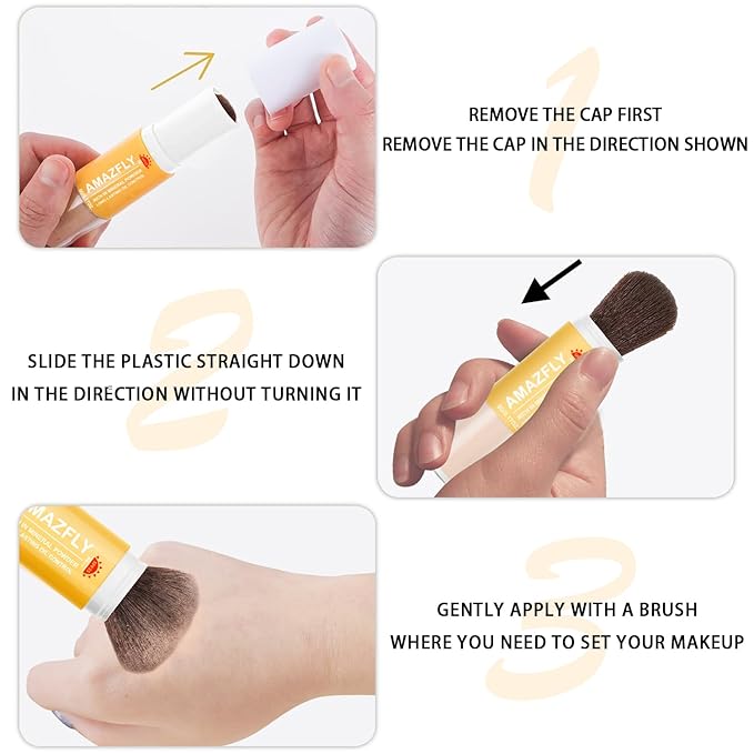 Mineral Sunscreen Setting Powder, SPF 35 Brush Sunscreen Powder for Face & Scalp, Long Lasting Lightweight Breathable, Oil Control Natural Matte Finish (#04 Pink Complexion)
