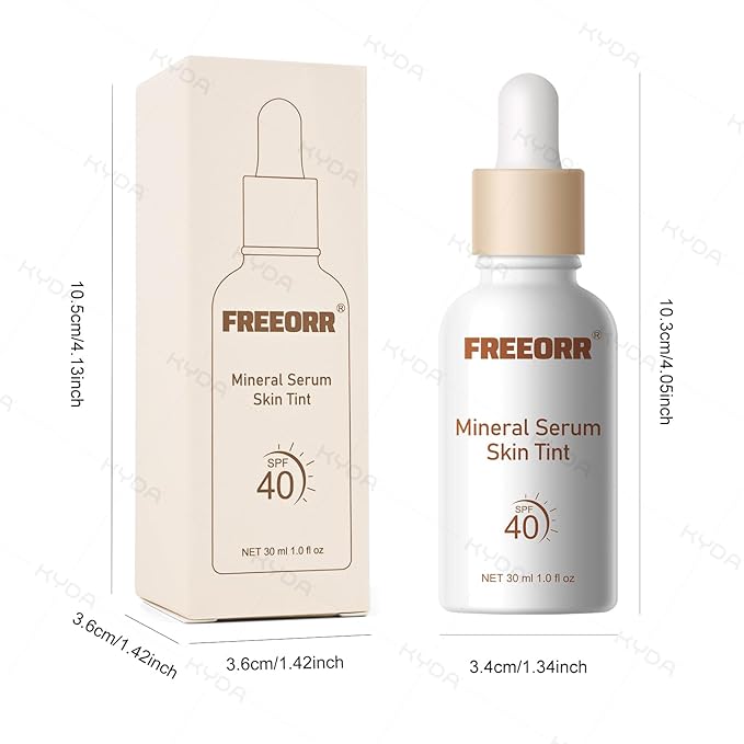 KYDA Skin Tint with SPF 40, Tinted Mineral Sunscreen Serum with Zinc Oxide,Tinted SPF Serum Foundation,Long Lasting Buildable Coverage like Foundation-1 Fl Oz, Light Beige