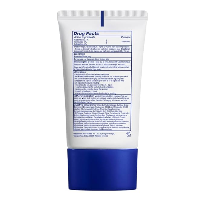 ISNTREE Hyaluronic Acid Daily Sun Gel 50ml, 1.69 fl oz | SPF 30 | Korean Skincare | Moisturizing | No White Cast | Lightweight | Mild Formula | Daily SPF | Korean Sunscreen