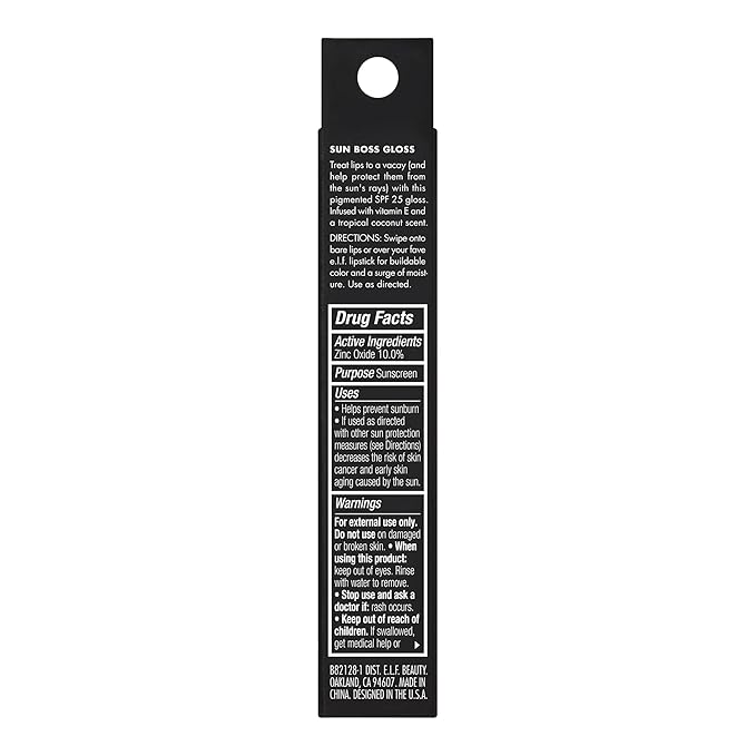e.l.f. Sun Boss Gloss SPF 25, Pigmented Lip Gloss For A High-Shine Finish, Moisturizing & Conditioning Formula, Vegan & Cruelty-Free, That's My Jam