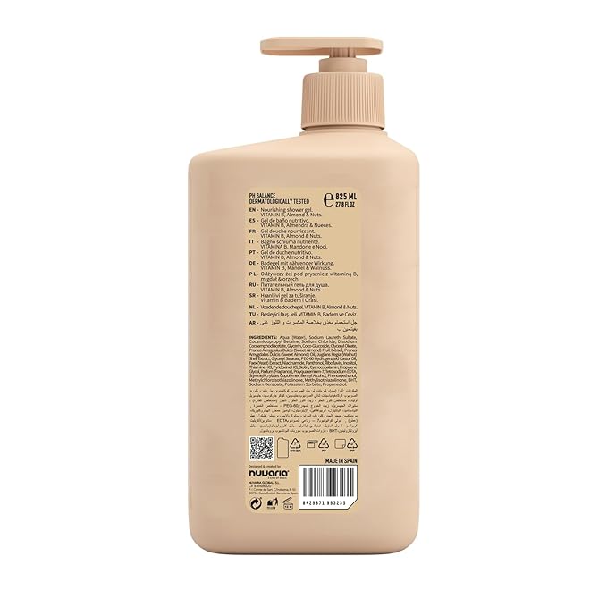 Dicora Urban Fit Shower Gel - Moisturizing Body Wash Women and Men - Gentle Daily Cleansing Body Wash for All Skin Types - Almond and Nuts - 27.8 oz