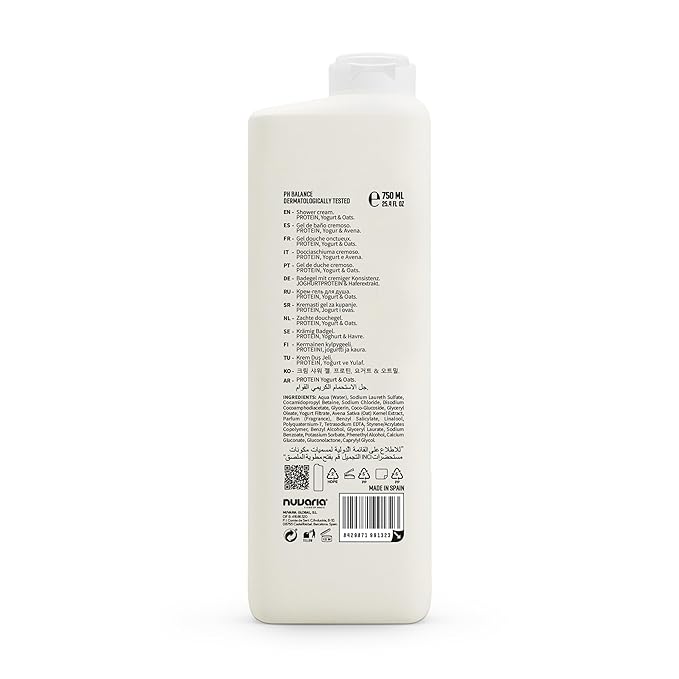Dicora Urban Fit Shower Cream - Hydrating In Shower Body Lotion - Wet Shower Moisturizer for Sensitive Skin - Protein Yogurt and Oats Avena - 25.4 oz