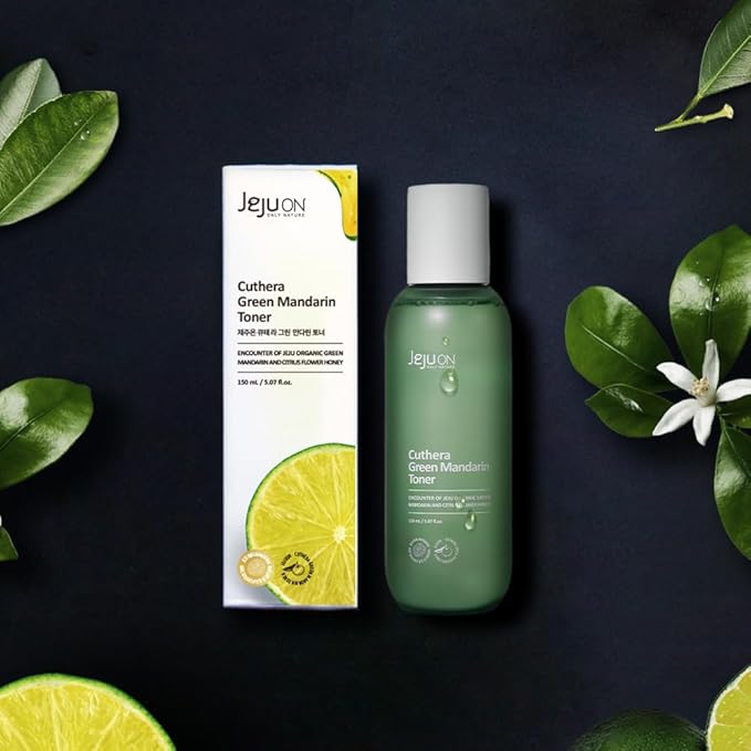 Cuthera Green Mandarin Korean Essence Toner 5.07 Fl Oz - Jeju Natural Ingredients Vitamin Rich Hydrating, Pore Tightening, Non Irritating, Skin Smoothing, Oil Water Balance Care