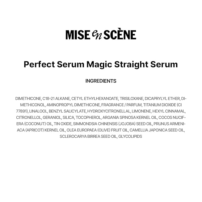 Mise En Scene Perfect Magic Straigth Serum Hair Care Set | Travel Size Hair Products for Frizzy and Dry | Mini Hair Oil for Heat Protection | Flyaway Control | Gift set for women (3 Count)