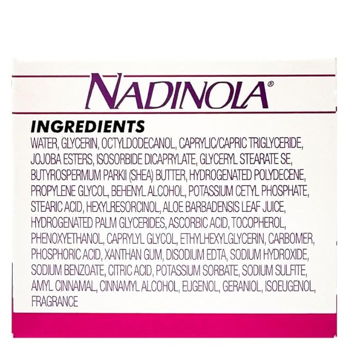 Nadinola Moisturizing Skin Tone Cream with Vitamin E and Hexylresorcinol, Helps Reduce Unwanted Discoloration 2.25 Oz