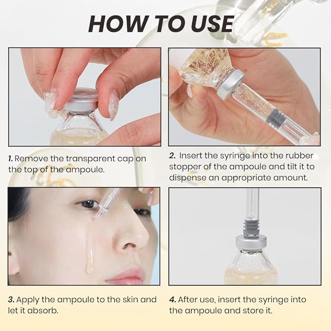 KOEC 2PCS Deep Collagen Silk Peptide Facial Ampoule Set Face Lifting Serum,Intensive Tightening & Smoothing & Hydrating,Non-Greasy,Gentle Formula