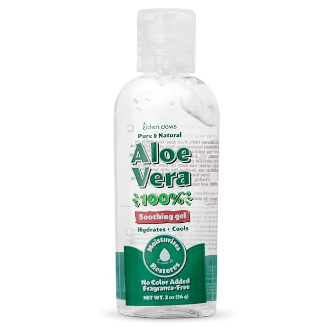 Organic Aloe Vera Gel 100% Pure & Natural Gel, Moisturizing, Face Skin & Hair Care, Made in USA, Unscented (3, (2 Oz))