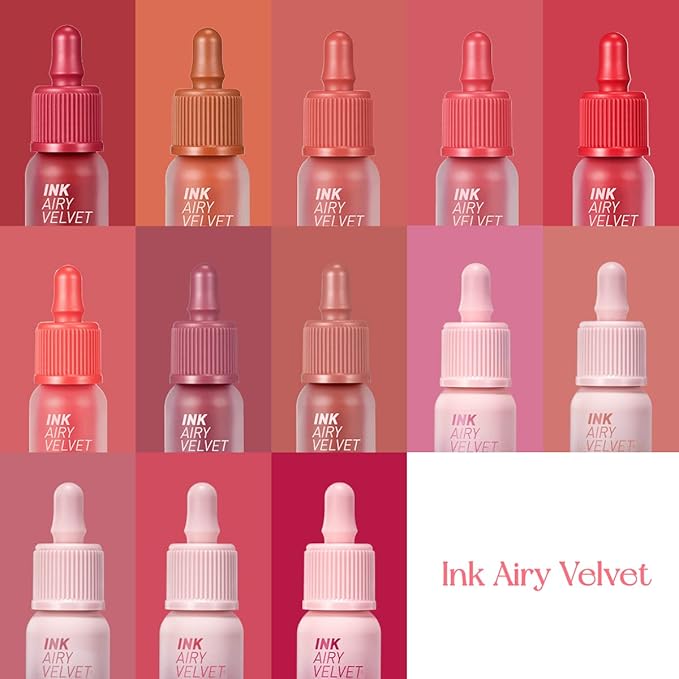 Peripera Ink Airy Velvet Lip Tint | High-Pigmentation, Lightweight, Soft, Moisturizing, Not Animal Tested (027 INSIDE PEACH)