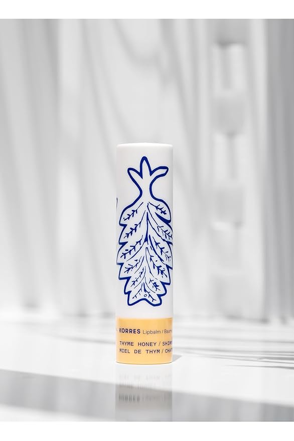 KORRES Lip Butter Stick Thyme Honey Shimmer, Hydrating Lip Balm with Greek Hypericum Balsam Oil, Moisturizing & Subtle Tint for Soft Lips, Lip Care for Women & Men, 0.17 oz
