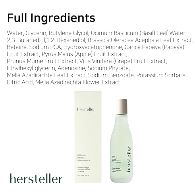 Hersteller Wonder Veggie Juicy Treatment Essence Toner – Korean Hydrating Face Toner with Kale Extract – Vegan, Non-Irritating, for Sensitive Skin – 5.07 fl oz K-Beauty Skincare