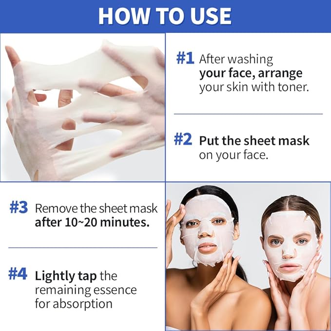 EUNYUL Purity Sheet Mask Variety Pack – 40 Count (8 Types x 5 Sheets), Hydrating & Nourishing Korean Face Masks with Aloe, Charcoal, Collagen, Lemon, Pomegranate, Pearl, Blueberry, Aqua