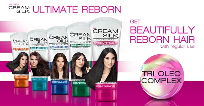 Lot of 2 Cream Silk Conditioner Standout Straight for Straighter Hair Creamsilk 180ml