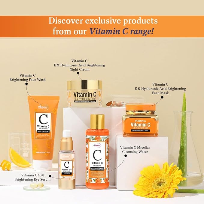 StBotanica Vitamin C SPF 75 Dry Touch Sunscreen UVA/UVB PA+++, 120ml - Mineral Based & Water Resistant