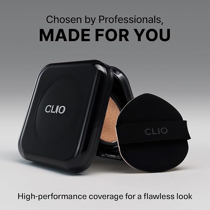 CLIO Kill Cover Founwear Cushion Foundation, Flawless Full Coverage with Matte Finish, Covering Pigmentation and Blemish, Long-Lasting, Creamy Lightweight Texture, Korean Cushion (23N GINGER)