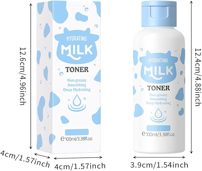 Milk Toner - Hydrating & Refreshing Toner for Face,Soothes Skin, Locks in Moisture, Reduces Redness,Made Without Dyes or Alcohol, Hypoallergenic,Suitable for All Skin Types 3.53 OZ