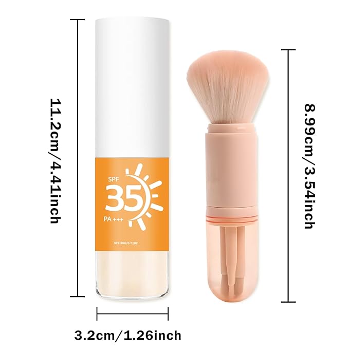 Mineral Sunscreen Powder SPF 35 Setting Powder for Scalp, Hair, Face - Breathable Translucent Scalp Sunscreen Broad Spectrum UV Protection Cruelty-Free Formula 0.71oz