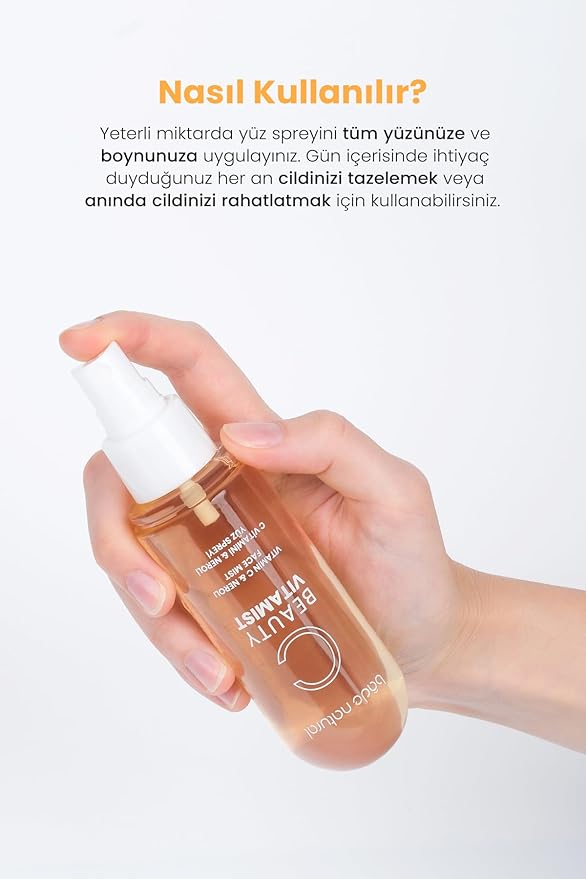 Bade Natural Vitamin C & Neroli Face Mist – Hydrating Brightening Toner Spray for Glowing Skin, Alcohol-Free Natural Skincare Mist, 100 ml