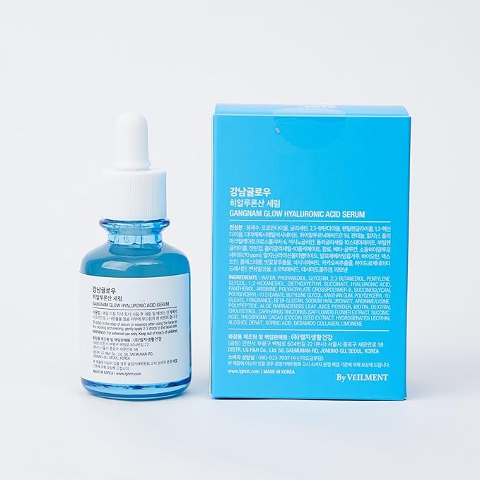 Hyaluronic Acid Serum - Korean Skin Care I Hydrating Serum for Face with Hyaluronic Acid & Vitamin B5 & Vegan Collagen I Face Moisturizer for Plumping and Fine Lines 1.01 fl oz