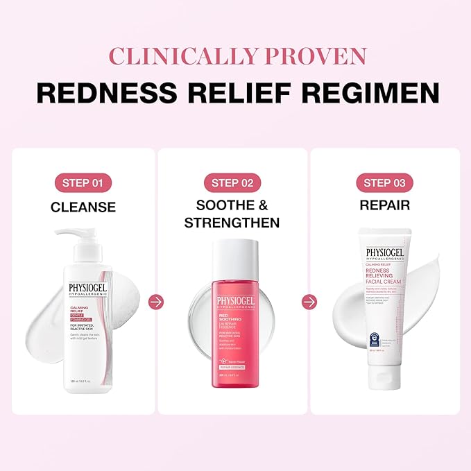 Physiogel Red Soothing Essence, Reduces Redness, Hydration for Dry & Sensitive Skin, Fragrance-Free, Non-Comedogenic, Dermatologist-Tested, Lightweight
