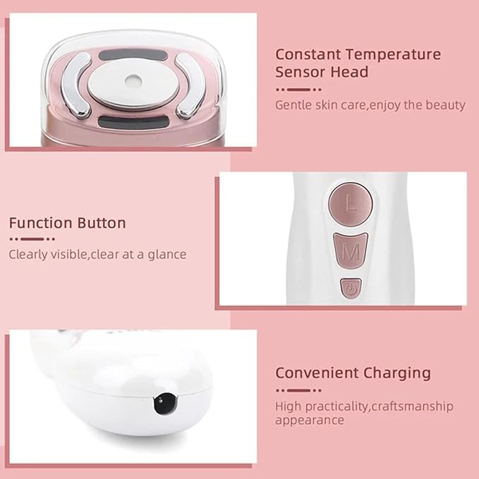 Mini Facial Machine Skin Care Device for Reduce Wrinkles, Skin Lifting, Skin Firming, Rejuvenation Brightening for Women Skin Care (White)