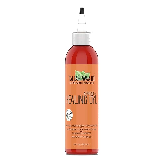 Taliah Waajid Black Earth Products African Healing Oyl | Total Body Oil | Softens, Moisturize, Coats, and Protects Hair & Skin | Infused with Vitamin E, Olive Oil, and Sunflower Oil- 8oz (T128) 4-Pack