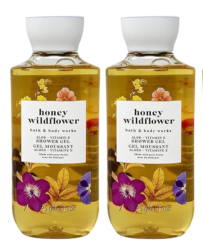 Bath & Body Works Signature Collection Shower Gel For Women10 fl oz Pack Of 2 (Honey Wildflower)