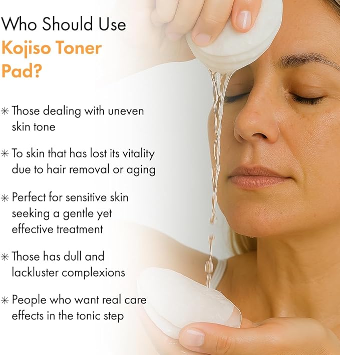 pH Lab Kojiso Toner Pad, Supports Skin Texture & Enhances Natural Glow, 60 Pads
