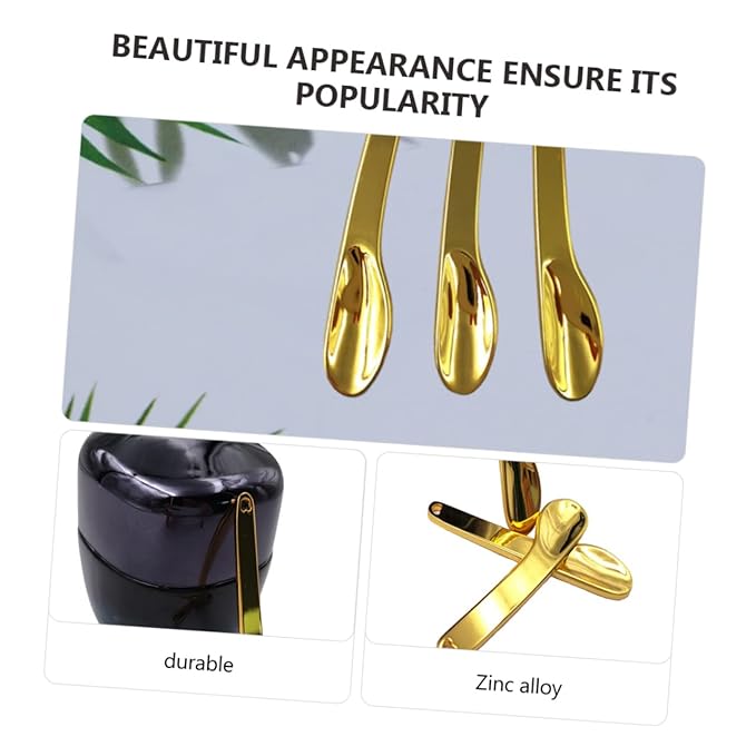 HEALLILY 5pcs Makeup Supply Zinc Alloy Face Cream Eye Cream Spoon for Skincare Golden Facial Mask Scoop Travel-friendly Design