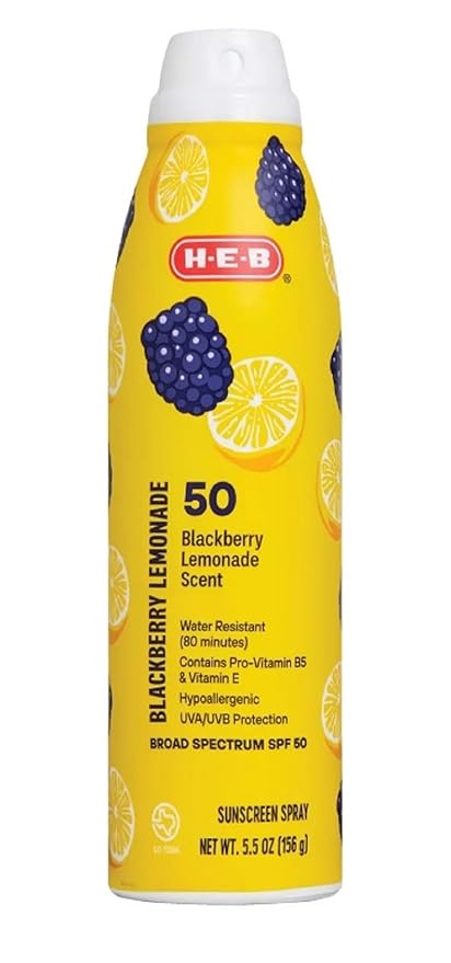 HEB Sunscreen Spray SPF 50 Broad Spectrum 5.5oz Blackberry Lemonade - 1 Bottle