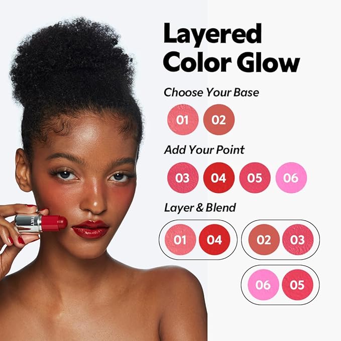 TIRTIR Mood Glider Lip & Blush Stick | Multi Use for Lip and Cheek with Creamy Buildable Texture and Natural Glow Color #06 Fuchsia Flash, 0.13Oz