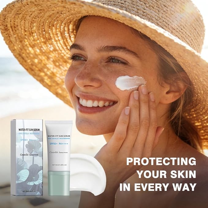 Centella Sunscreen, SPF50+ Lightweight Hydrating Centella Water-Fit Sun Serum for All Skin Type and UV Defense (1Pcs)