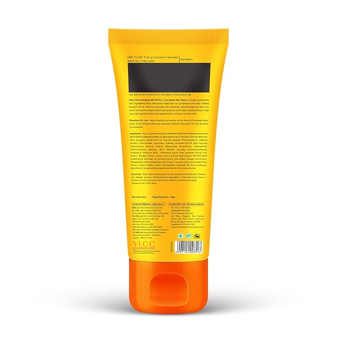 VLCC 3D Youth Boost SPF40 Sun Screen Gel Creme(100gm)