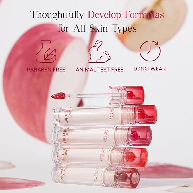 CLIO Crystal Glam Tint, Glossy Lip Tint with Glass-Like Shine, Lightweight Buildable Lip Stain, Long-Lasting Color, Non-Sticky, Rose Extract, Korean Lip Tint (017 CLASSIC APPLE)