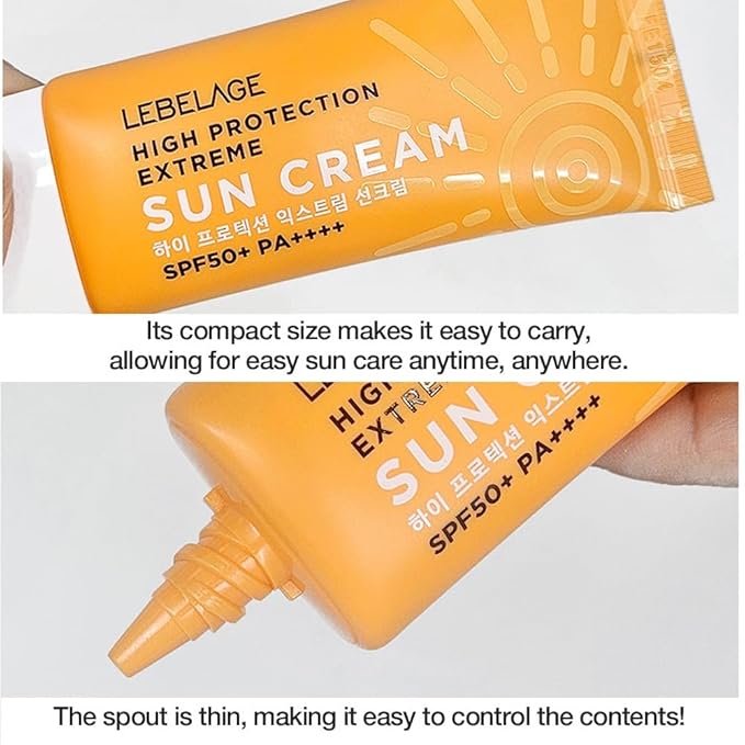 LEBELAGE High Protection Extreme Sun Cream SPF50, Korean Skin Care Face Sunscreen Moisturizer for Women, Travel Size After Sun Lotion, 1.01 fl oz