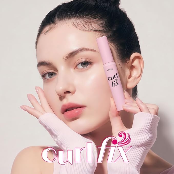 ETUDE Curl Fix Mascara Black 1+1 Set, Lash Mascara, Strong Curl Up, Long-Lasting, Waterproof, Light-Weight, Korean Makeup, Beauty, Vegan Certified (0.27 * 2 Fl Oz)