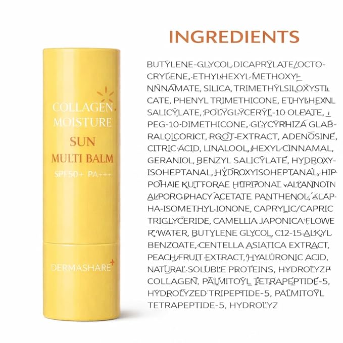 Collagen Sun Grow balm SPF50 Brightening &Hydrating UV Shild for Glowing Skin Anti-Aging Korean Skincare 11g(0.38oz)
