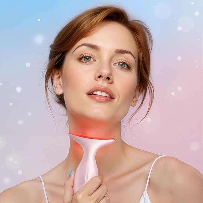 Neck Massager — Portable Facial/Neck Massager with Constant Temperature Heat Therapy and Vibration Massage. USB Rechargeable, Three Adjustable speeds. Relieves Fatigue and aids in Skincare Absorption