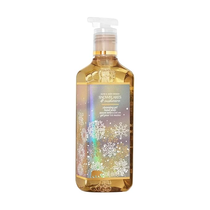 Bath & Body Works Hand Soap, Cleansing Gel, 8 Fl Oz (Snowflakes & Cashmere)