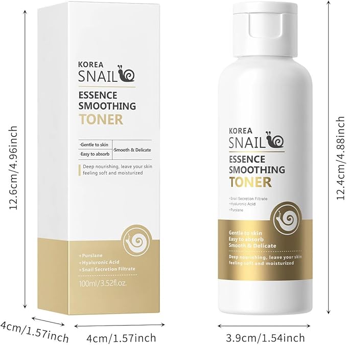 Snail Mucin Hydrating Essence Face Toner, Snail Mucin Serum, Facial Toner Skin Care Products for All Skin Types, Deep Moisturizing, Pore Minimizing, Skin Texture Refining, Elasticity Boosting, 3.53 oz