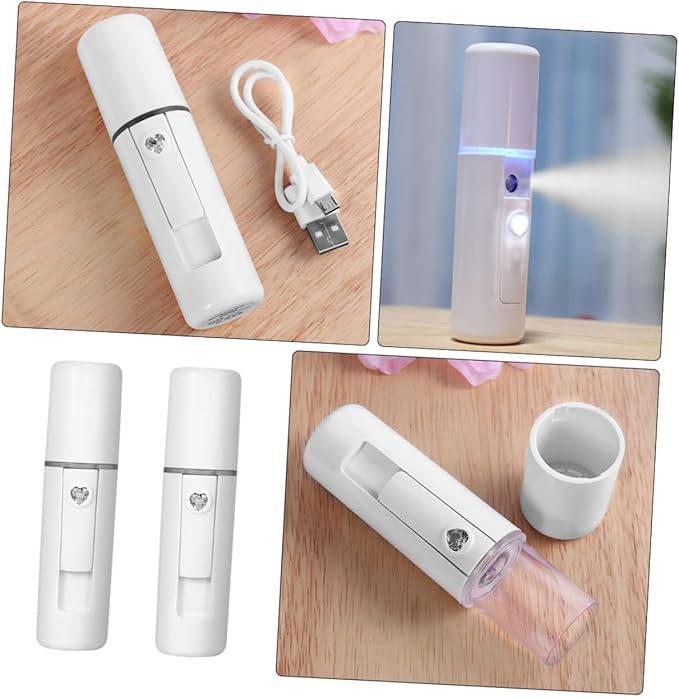 2pcs Skin Care Facial Steamer Mist Sprayer Face Humidifier Tool for Rosacea Essence Toner Mist Long-Lasting Moisture Beauty Tool for Ages