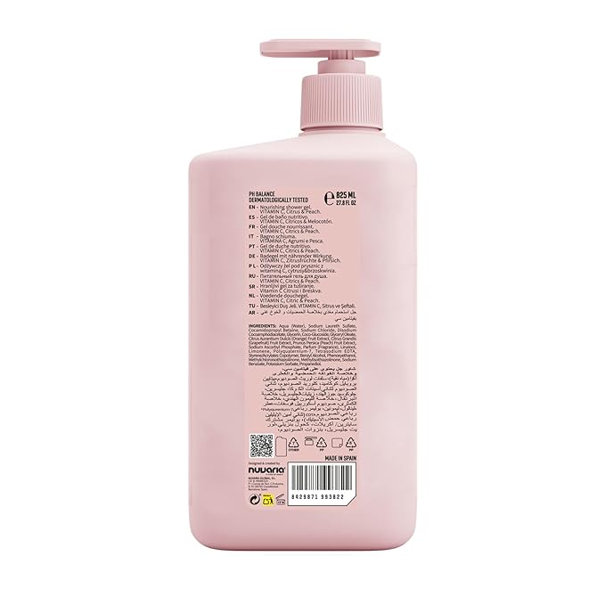 Dicora Urban Fit Shower Gel - Body Wash Women and Men - Hydrating and Nourishing Body Wash with Long-Lasting Freshness - Citrus and Peach - 27.8 oz