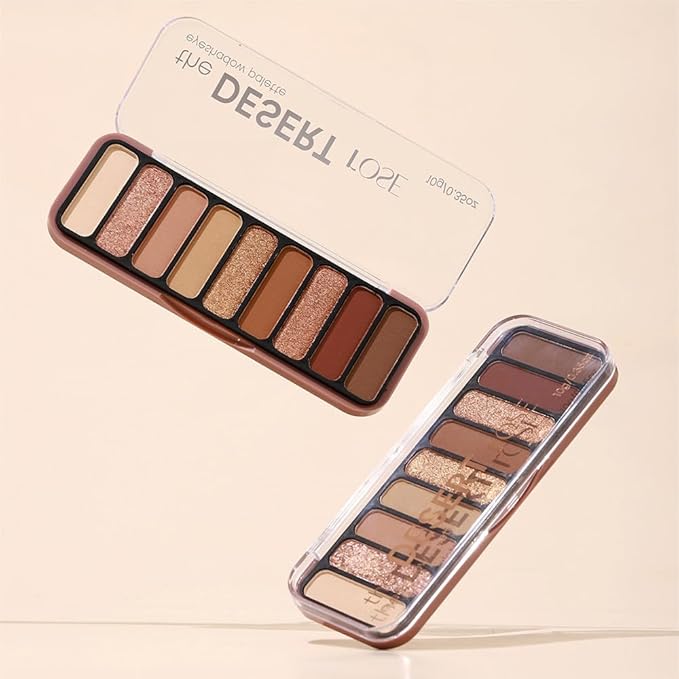 9 Color Neutral Nude Brown Eyeshadow Palette – Matte & Shimmer Warm Copper Bronze Eye Shadow, High Pigment Blendable Long Lasting Natural Daily Smokey Eye Makeup Palette for Brown Green Eyes