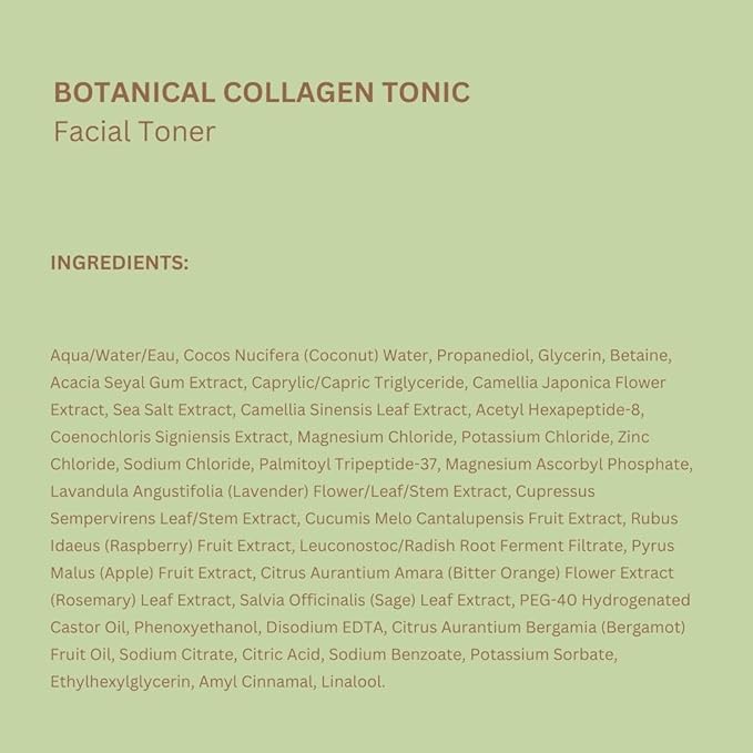 Pixi Botanical Collagen Tonic, Volumizing & Hydrating Toner, Enhanced with Peptides & Botanicals to Firm & Revitalize, Alcohol-Free Daily Moisturizing Toner, 100 ml / 3.4oz