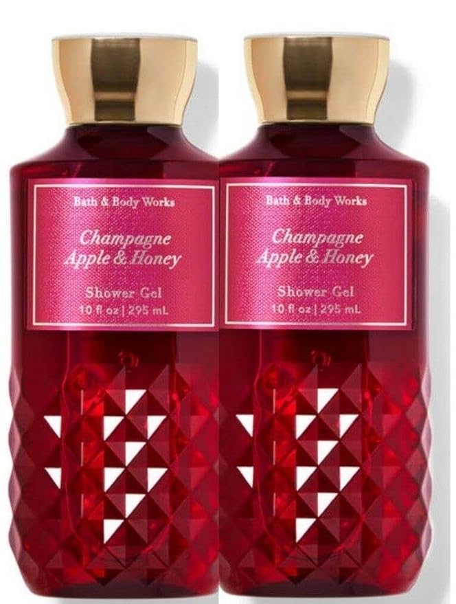 Bath and Body Works Champagne Apple & Honey Shower Gel Gift Sets 10 Oz 2 Pack (Champagne Apple & Honey)