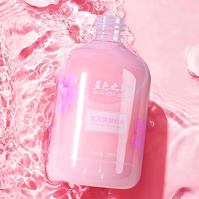 BLUE LOVE Pink Toner for Face - Hydrating & Soothing Water Formula with Hyaluronic Acid, Refines Pores, Balances pH, Gentle for Daily Use on All Skin Types