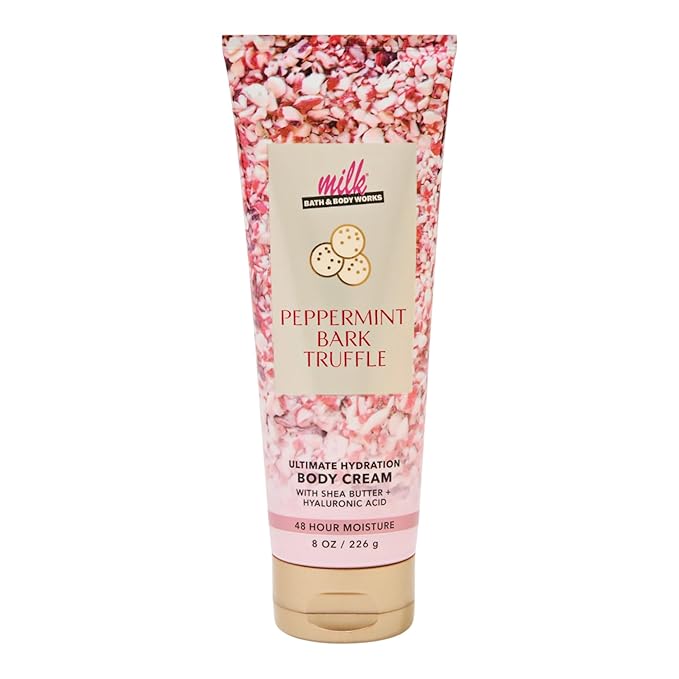 Bath & Body Works Ultimate Hydration Body Cream Gift Set For Women, 8 Fl Oz (Peppermint Bark Truffle)