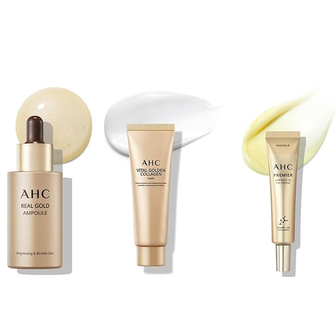 Vital Golden Collagen Skin Care Set - 5-Piece Travel Skincare Kit for Radiant Skin - Includes Toner, Lotion, Ampoule, Cream, Eye Cream - Deep Hydration & Synergy Effect - Ideal Gift Set for women