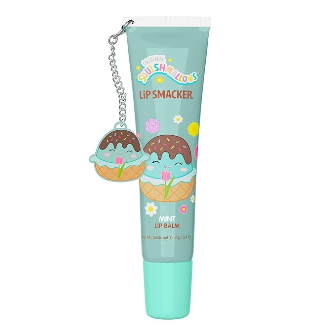 Lip Smacker Squishmallows Lip Balm, Mint (Maya), Limited Edition Easter Basket Stuffer, Flavored & Scented Lip Balm with Charm, Collectible Spring Gift